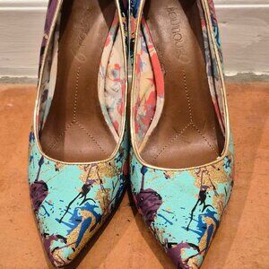 Boutique 9 by Nine West Multicolor Abstract Print Pointed Toe Pumps